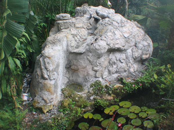 Finished waterfall with pond