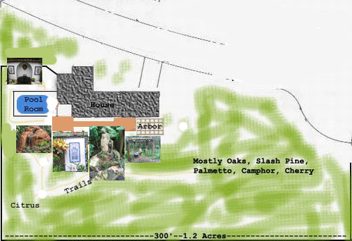 Property map — seven garden areas
